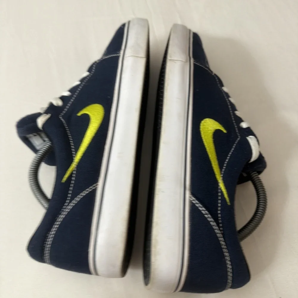 Men NIKE SATIRE CANVAS Navy Blue Trainers 555380-431 US 10.5 skateboard‎ shoes *